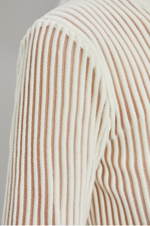 Helmut Lang Geripptes Top mit langen Ärmeln