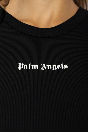 Palm Angels Памучен топ с лого