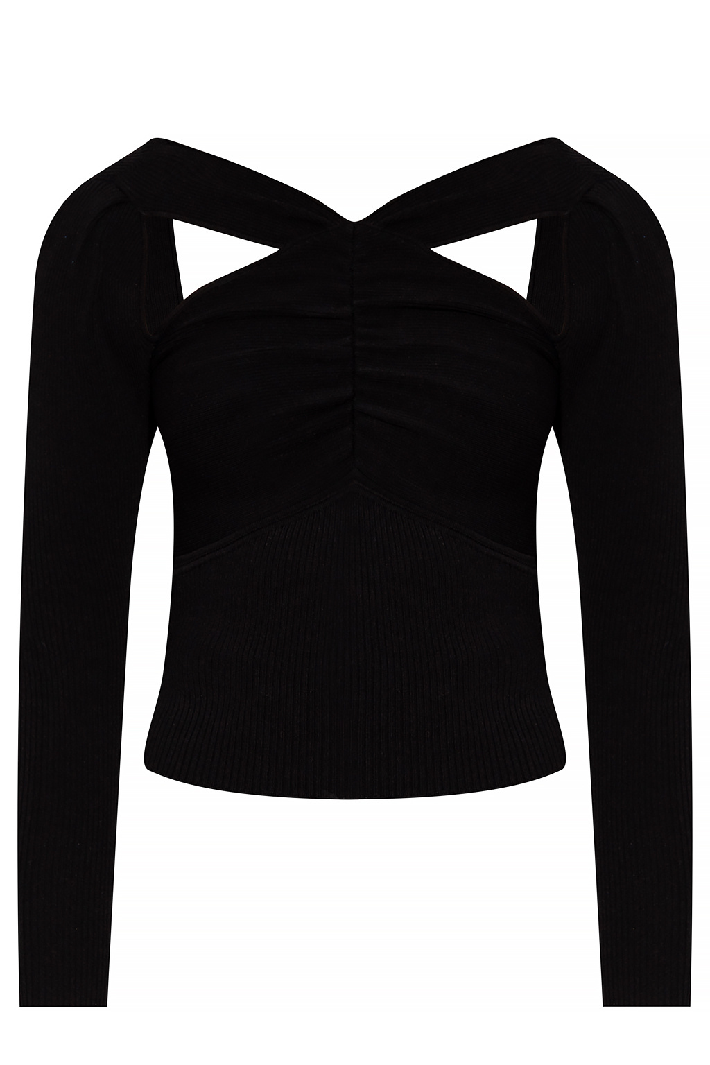 Self Portrait Cut-out ribbed top