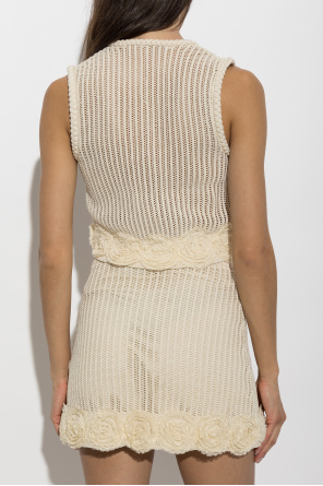 Self-Portrait Top with lace appliqués