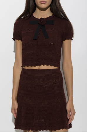 Self-Portrait Top with short sleeves