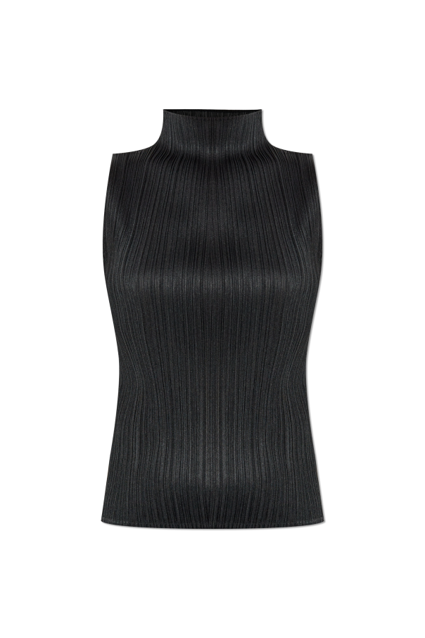 Pleats Please Issey Miyake Plisowany top bez rękawów