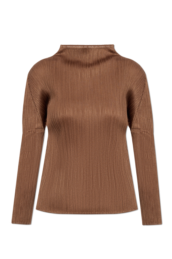 Pleats Please Issey Miyake Pleated top with long sleeves