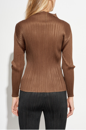 Pleats Please Issey Miyake Pleated top with long sleeves