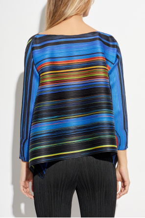 Pleats Please Issey Miyake Pleated top with asymmetrical cut