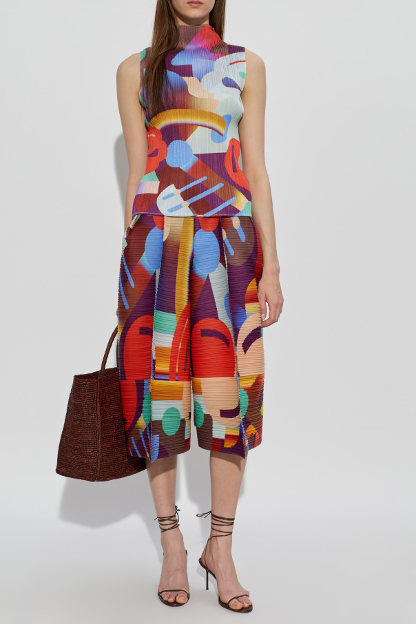 Pleats Please Issey Miyake Pleated sleeveless top