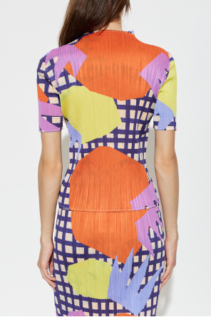 Pleats Please Issey Miyake Pleated top with turtleneck