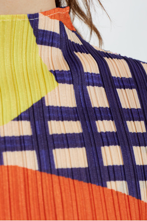 Pleats Please Issey Miyake Pleated top with turtleneck