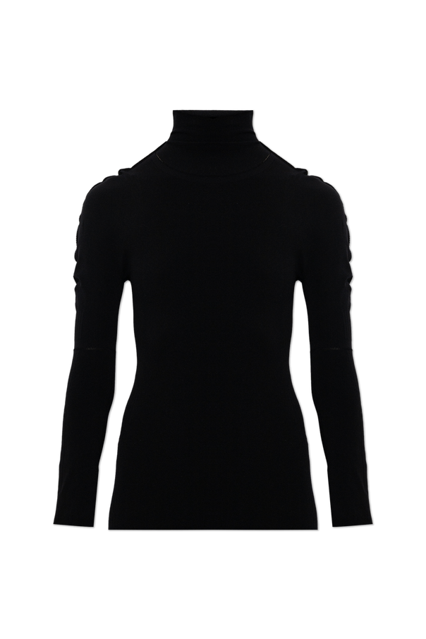 Fitted turtleneck top od Pleats Please Issey Miyake