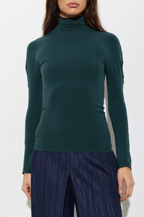 Pleats Please Issey Miyake Eng anliegendes Top mit Stehkragen