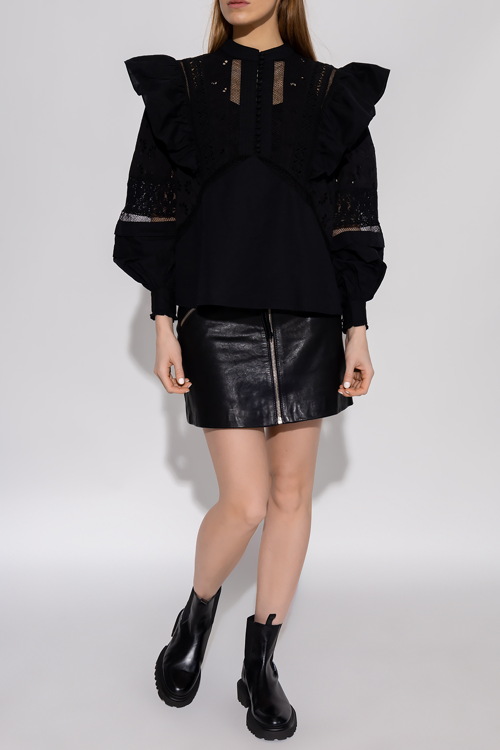 AllSaints ‘Prim’ top with puff  sleeves