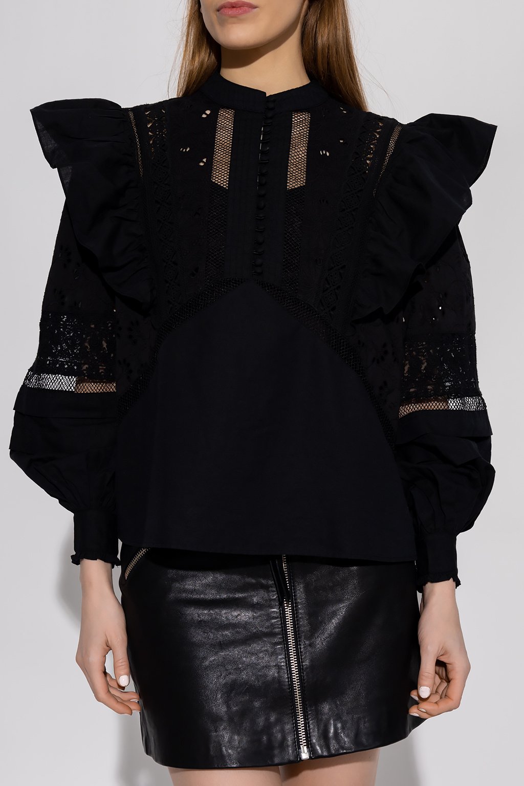 AllSaints ‘Prim’ top with puff  sleeves