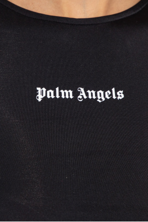 Palm Angels logo-patch slevee hoodie Blau