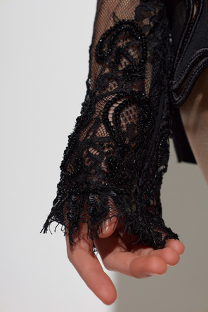 Blumarine Blusa rendada com lantejoulas brilhantes