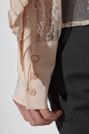 Blumarine Koronkowy top z wiązaniem przy dekolcie