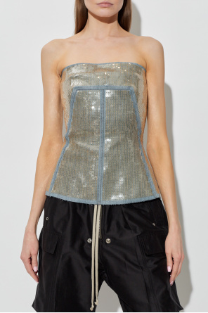 Rick Owens Denim off-shoulder top