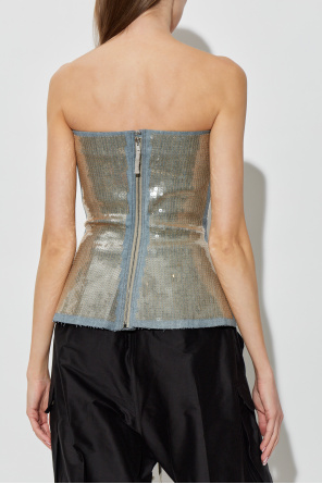 Rick Owens Denim off-shoulder top