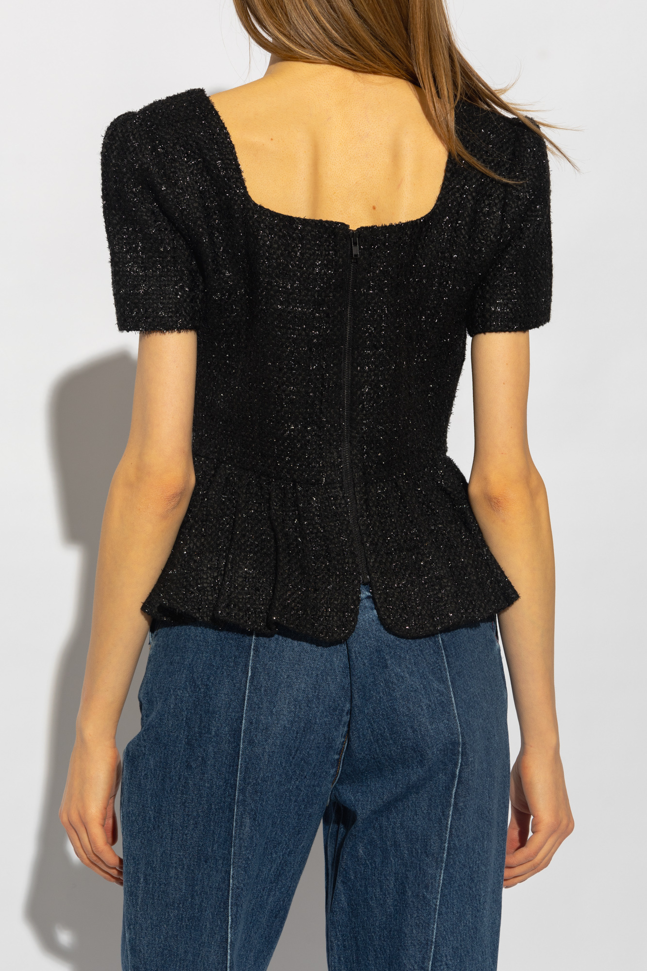 Summer Tweed Peplum Top black Mサイズ