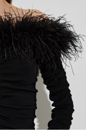 Self-Portrait Top con plumas