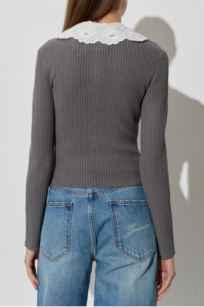 Self-Portrait Top mit abnehmbarem Kragen