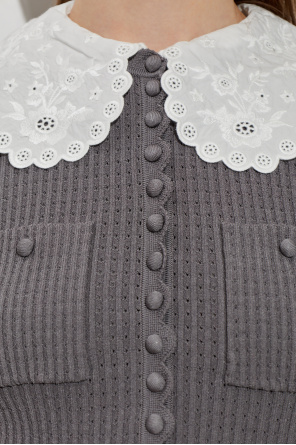 Self-Portrait Top mit abnehmbarem Kragen