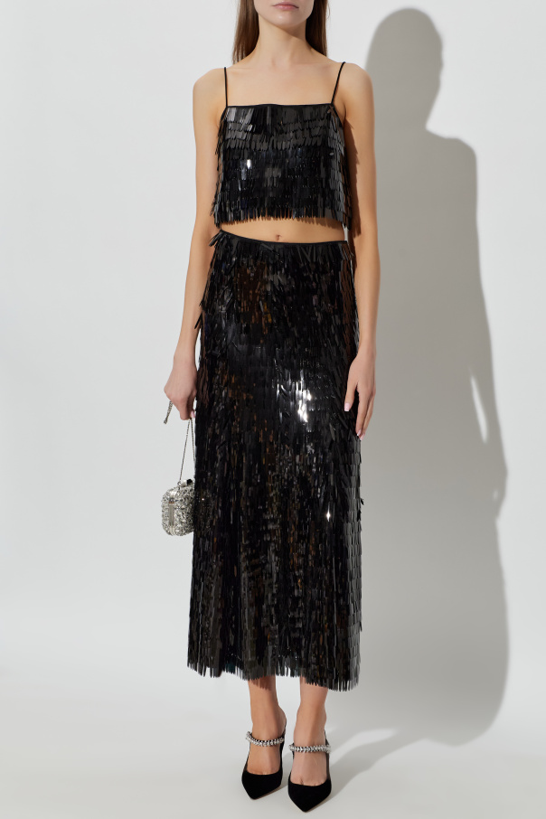 Self-Portrait Short sequin camisole top