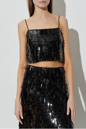 Self-Portrait Short sequin camisole top