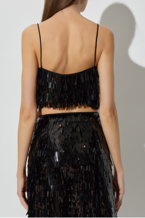 Self-Portrait Short sequin camisole top