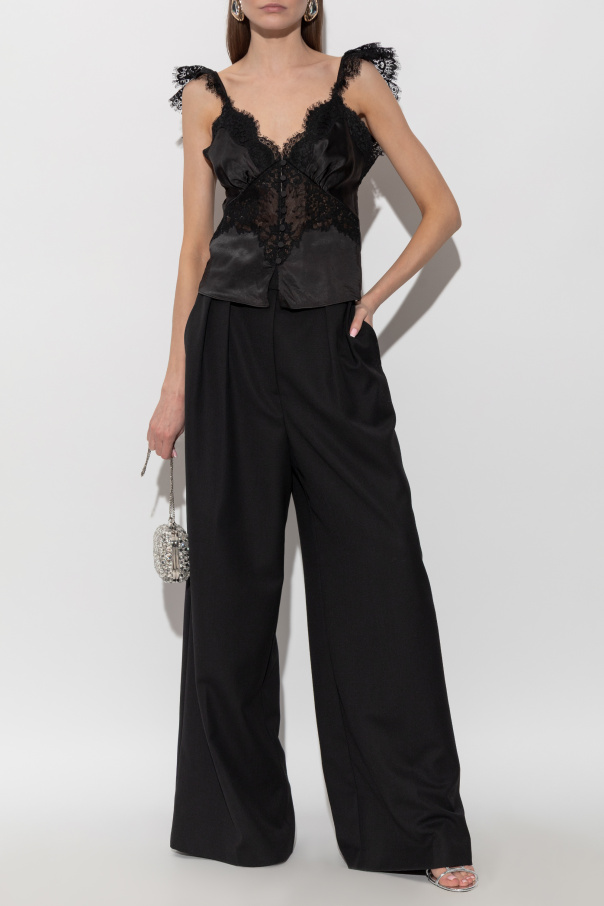 Self-Portrait Top mit Spitzeneinsätzen