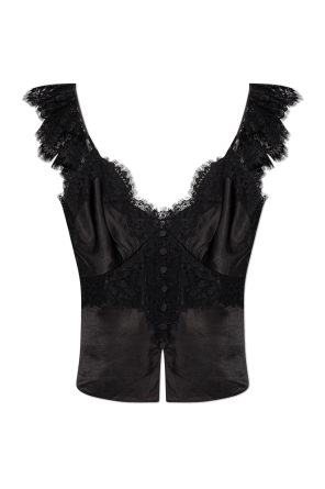 Top con inserciones de encaje