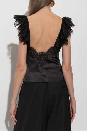 Self-Portrait Top mit Spitzeneinsätzen