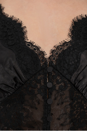 Self-Portrait Top mit Spitzeneinsätzen