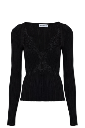 Top with lace inserts