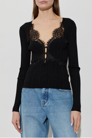 Self-Portrait Top con inserciones de encaje