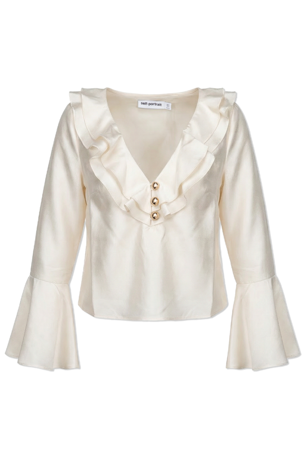 Satin top with flared sleeves od Self-Portrait