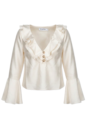 Satin top with flared sleeves