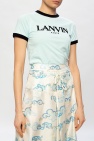 Lanvin Shoulder Pad T Shirt And Split Midi Skirt Co ord