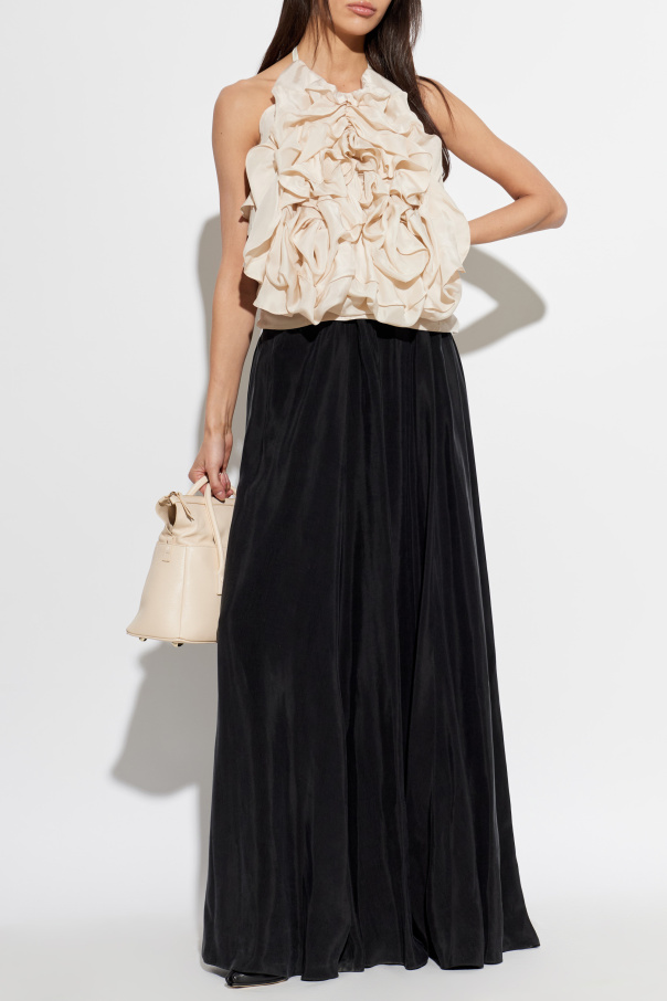 Maison Margiela Silk top with ruffles