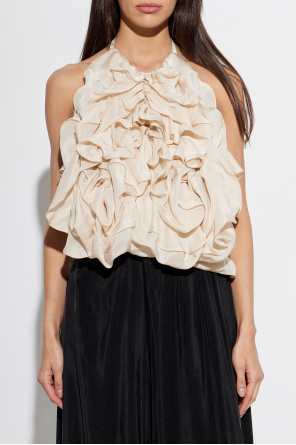 Maison Margiela Silk top with ruffles