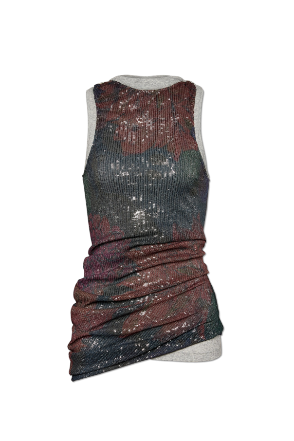 Sequin top with an asymmetric cut od Maison Margiela