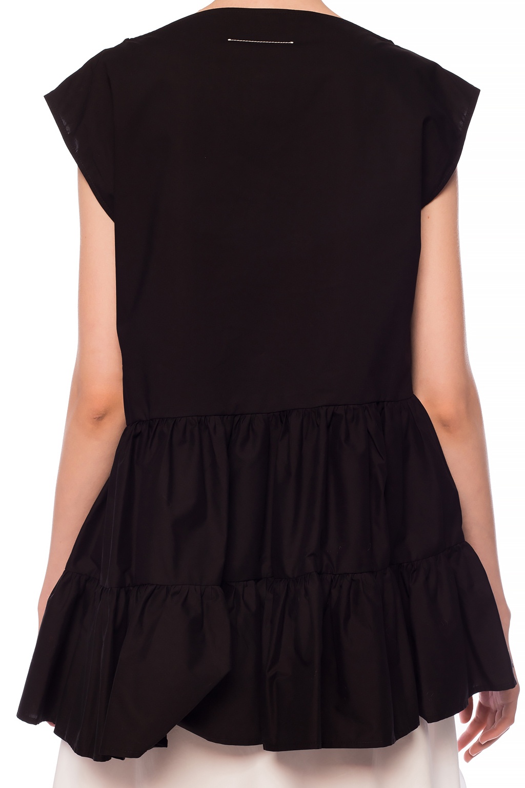 sleeveless top with ruffles