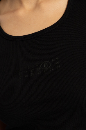 MM6 Maison Margiela Ribbed top with logo