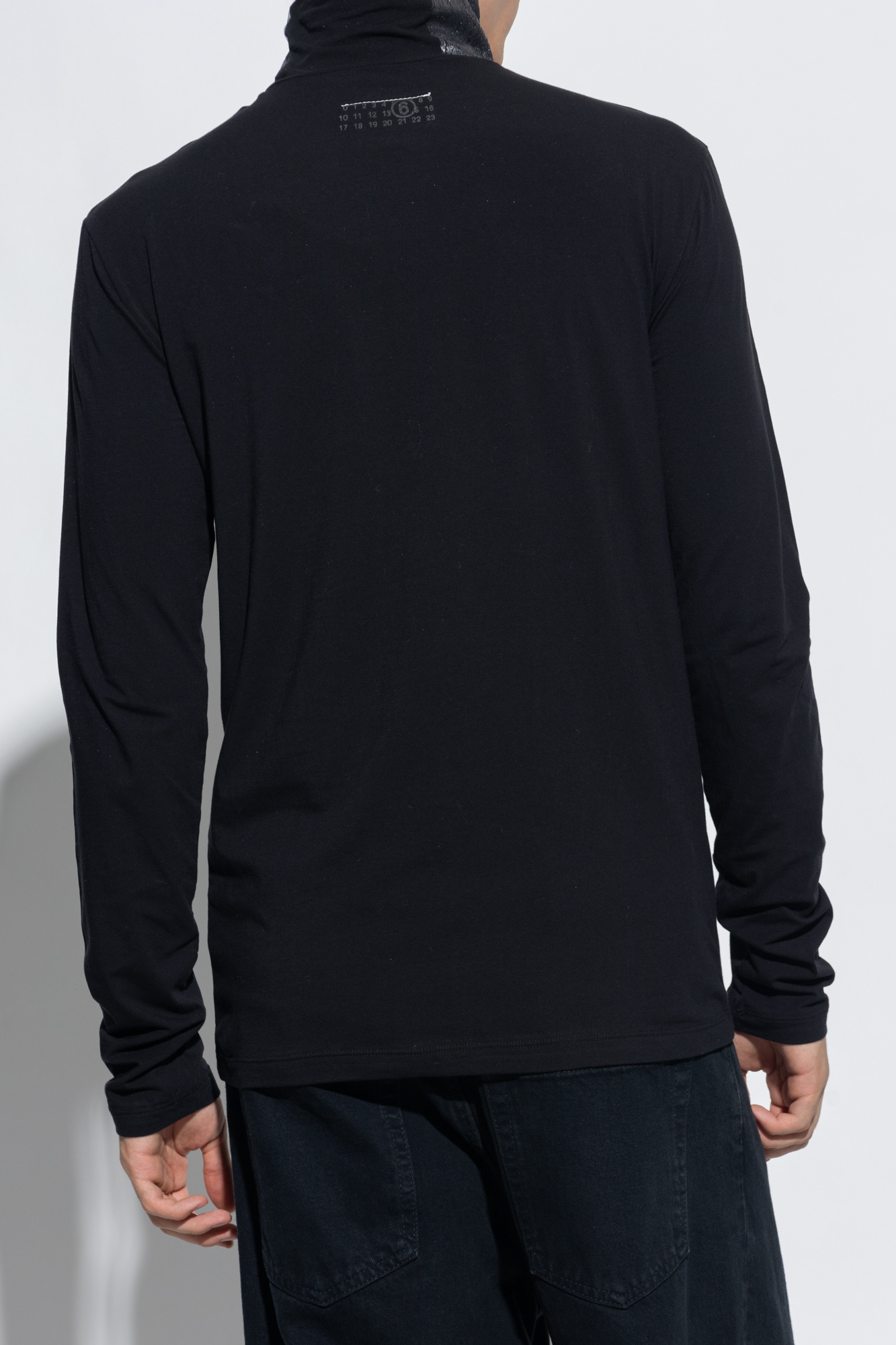 Black cotton blend cutout heart sweatshirt from Y Project Printed turtleneck sweater