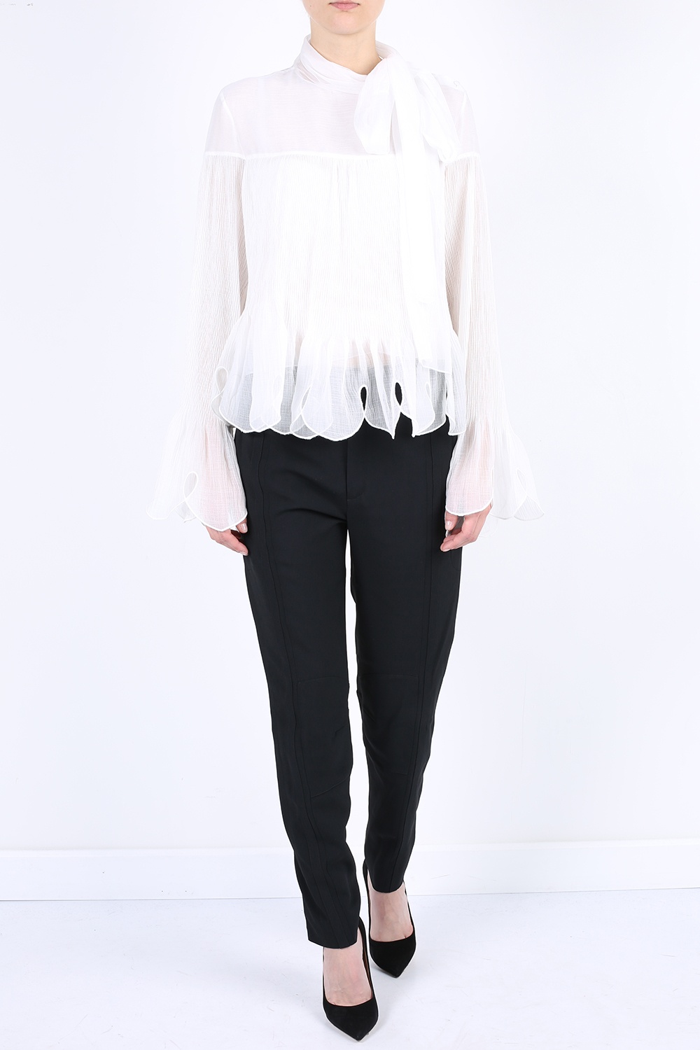 see by chloe sheer sleeve top