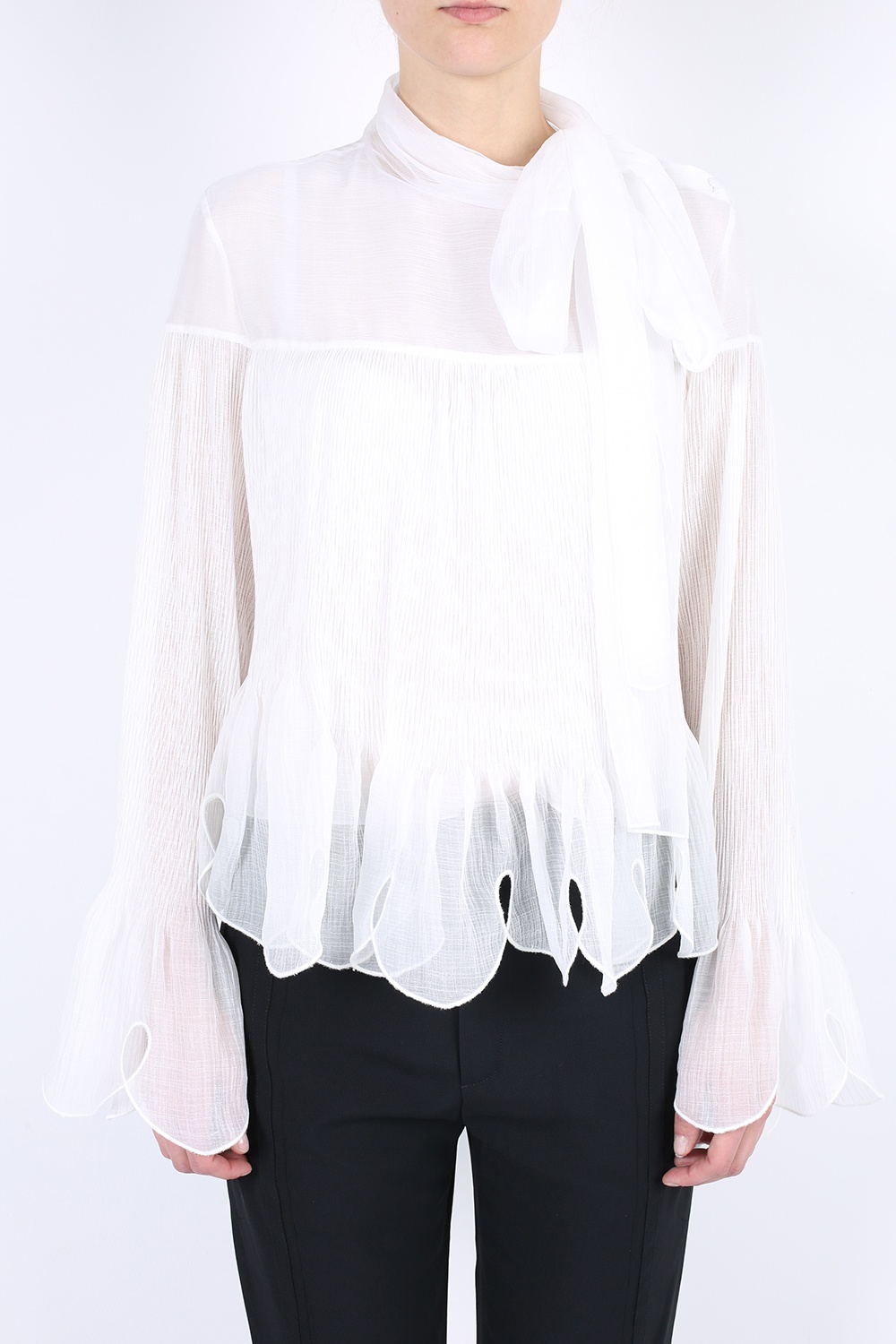 see by chloe sheer sleeve top