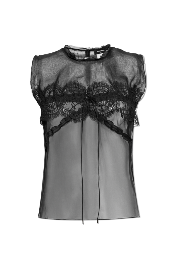 Dsquared2 Jedwabny top bez rękawów