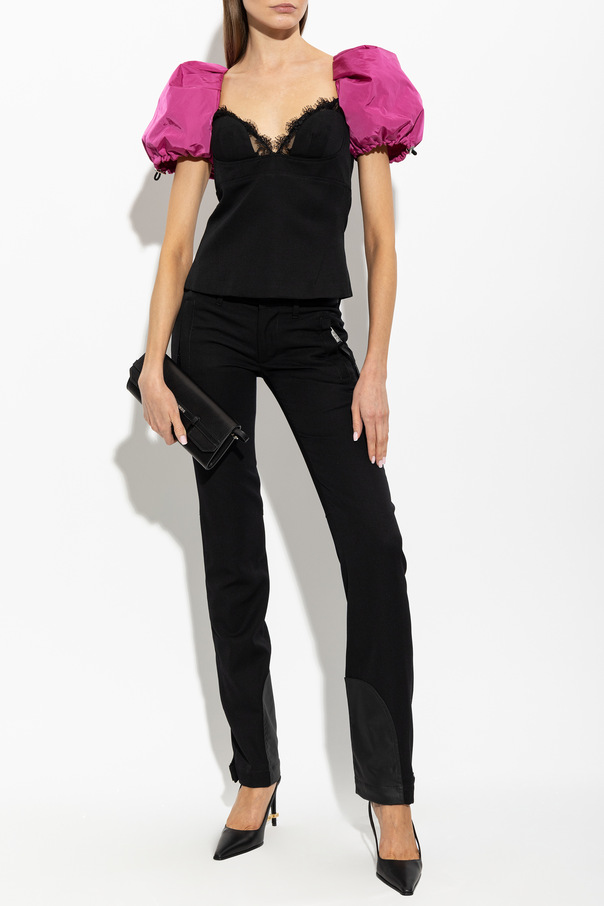 Dsquared2 Wełniany top z bufiastymi rękawami