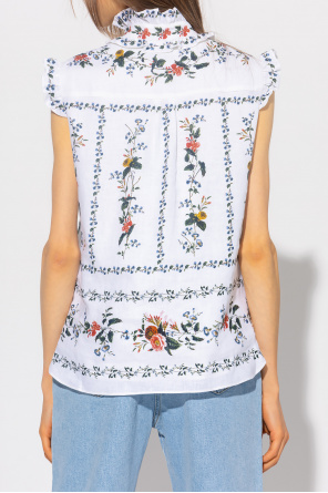 Erdem ‘Cyrus’ sleeveless linen cazadora shirt