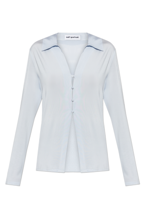 Satin top with long sleeves