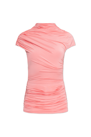 Satin top with draping